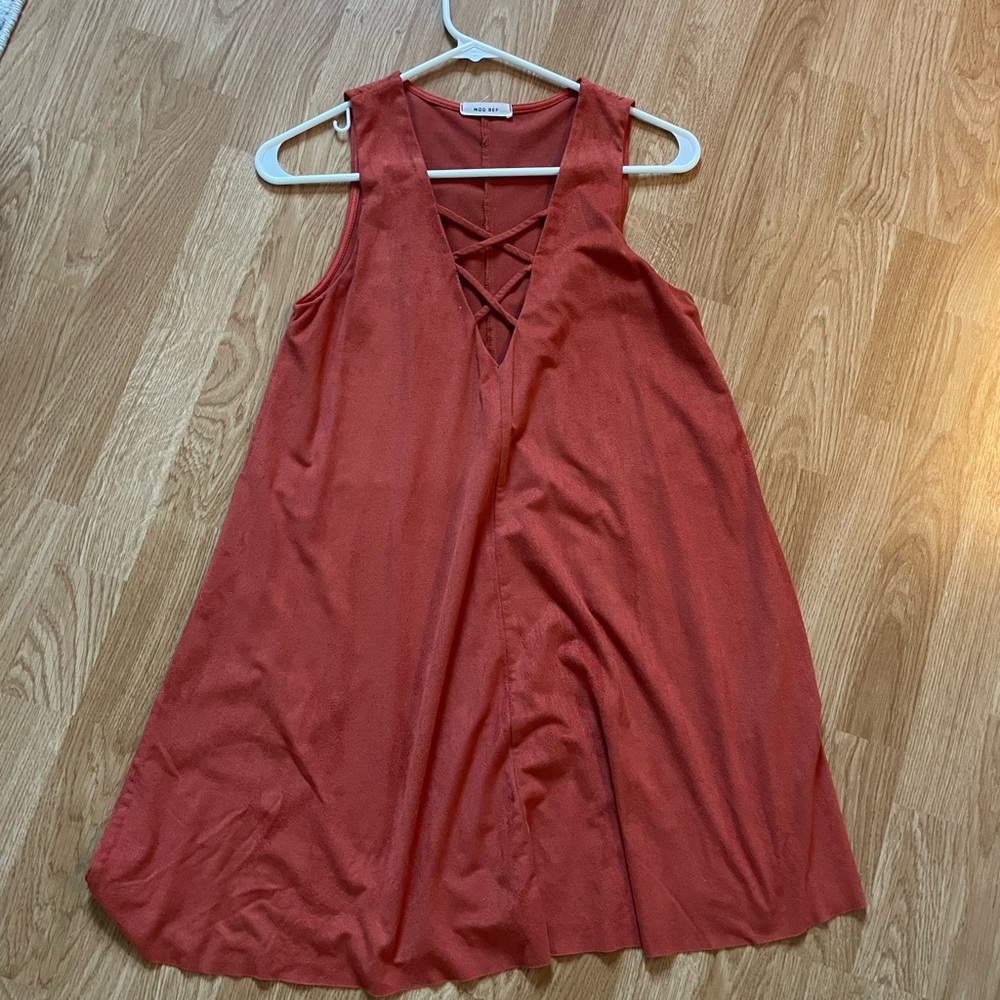 Orange velvet mod ref dress